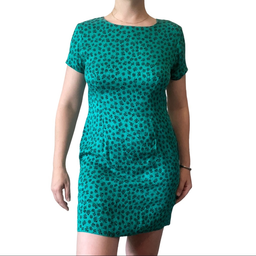 VINTAGE 80s Argenti Silk Mini Dress